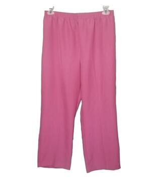 Pink Grandma Pants SZ L Petite - Vintage Pull On Elastic Waist